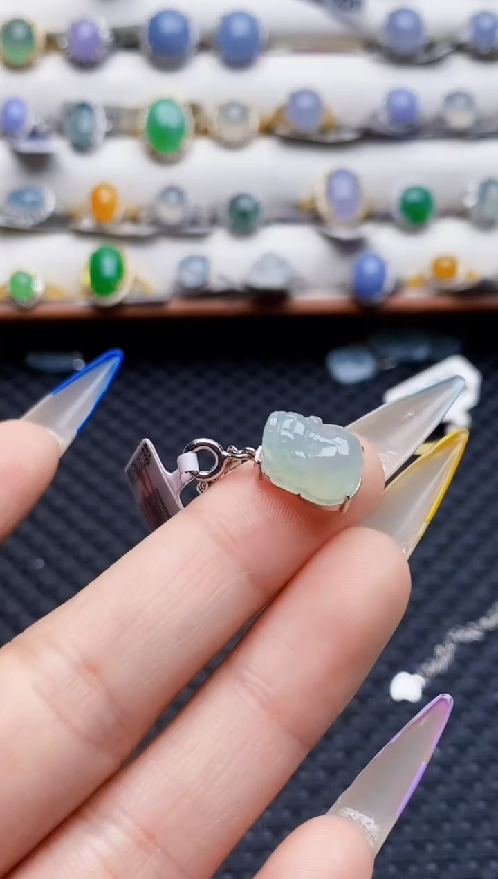 银S925镶嵌戒指翡翠4623