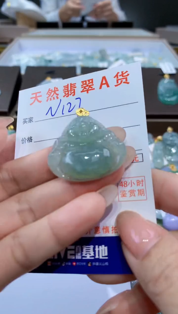 颈饰未镶嵌翡翠天然缅甸翡翠A货挂件 