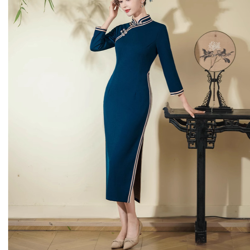 娴馨衣长120旗袍年轻款新款气质中国风民国复古改良优雅旗袍淑女