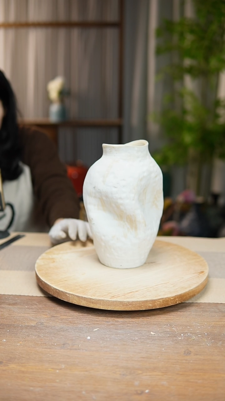 【闪购商品】陶瓷花器陶瓷花瓶手捏瓶002瑕疵 