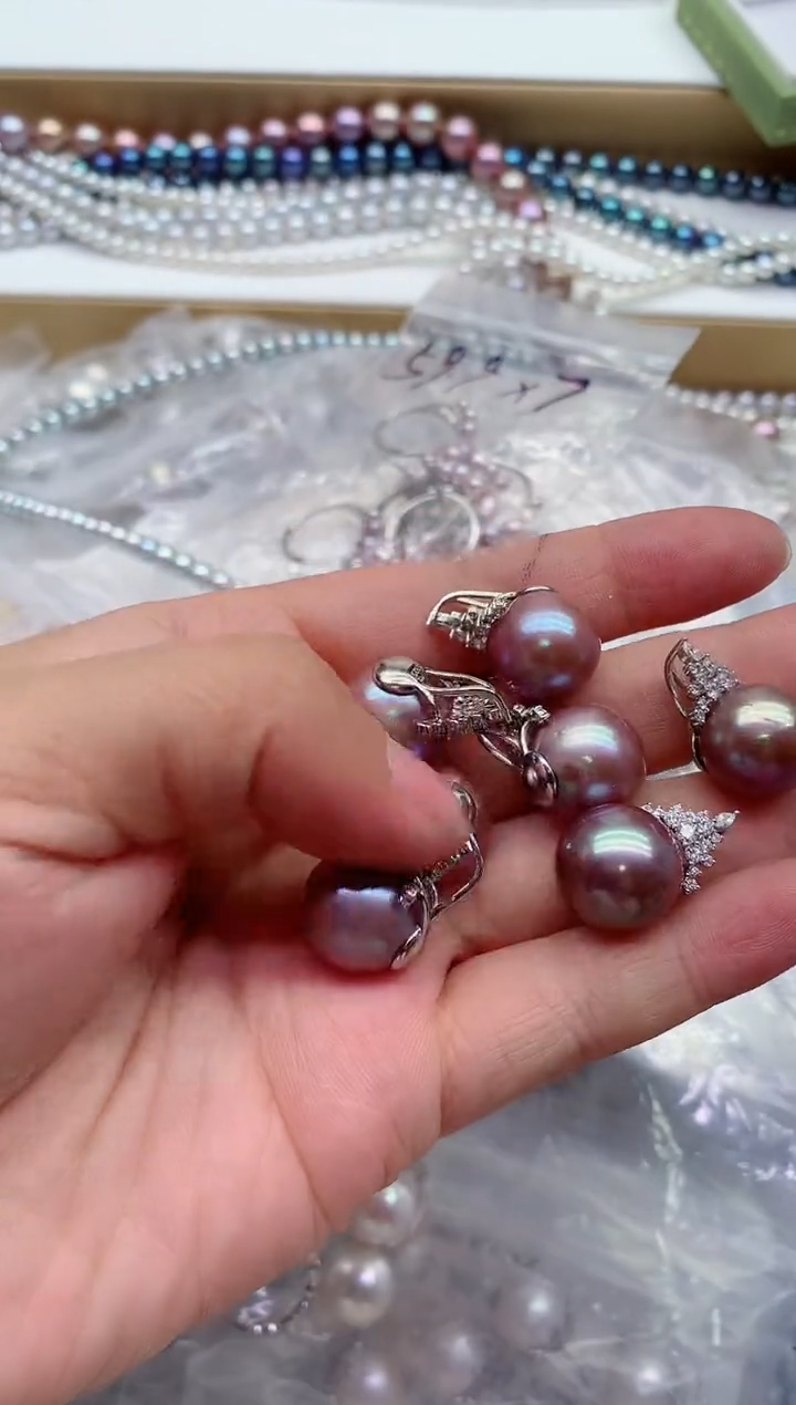 淡水珍珠银S925镶嵌吊坠(不含链)多样性发其一，非无暇