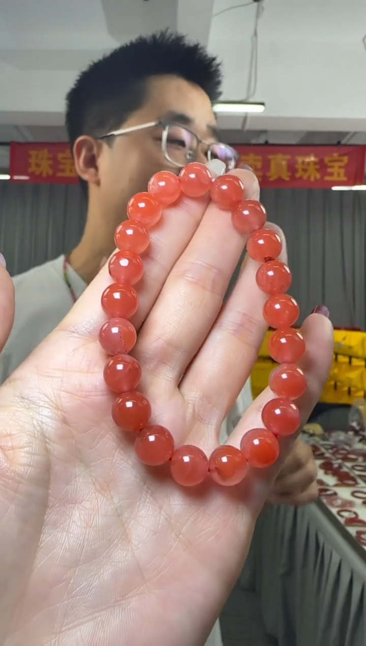 【闪购商品】南红玛瑙手串未镶嵌圆珠单圈手串约9-10mm