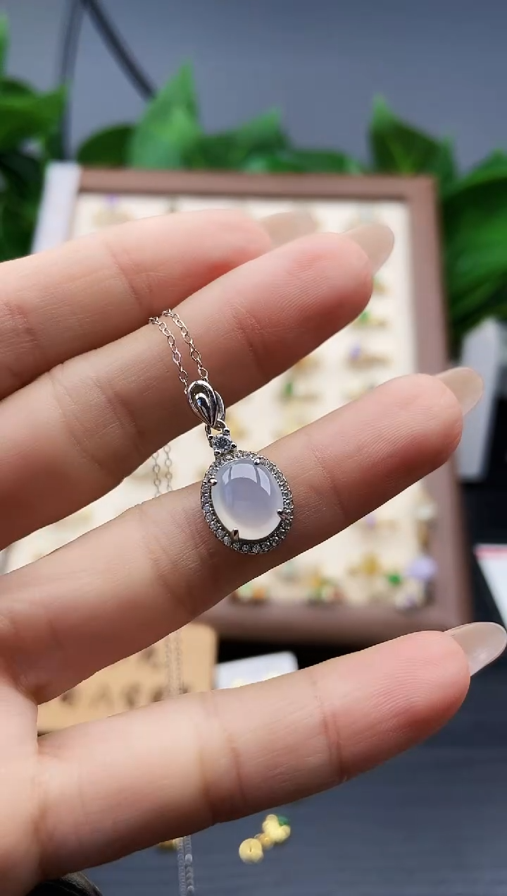 颈饰银S925镶嵌翡翠12