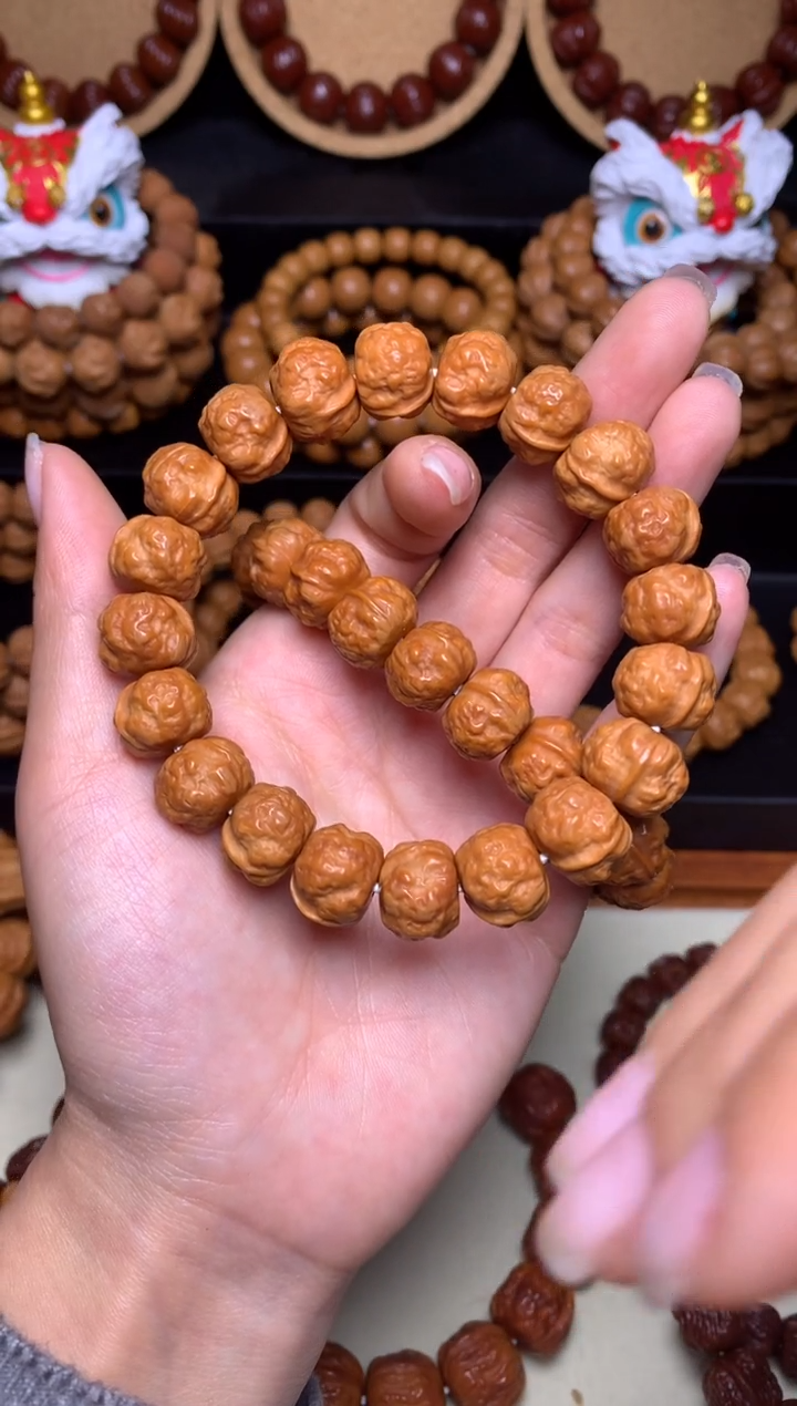 【闪购商品】文玩核桃手串13-14mm飞碟禅宗蛤蟆头全品无暇