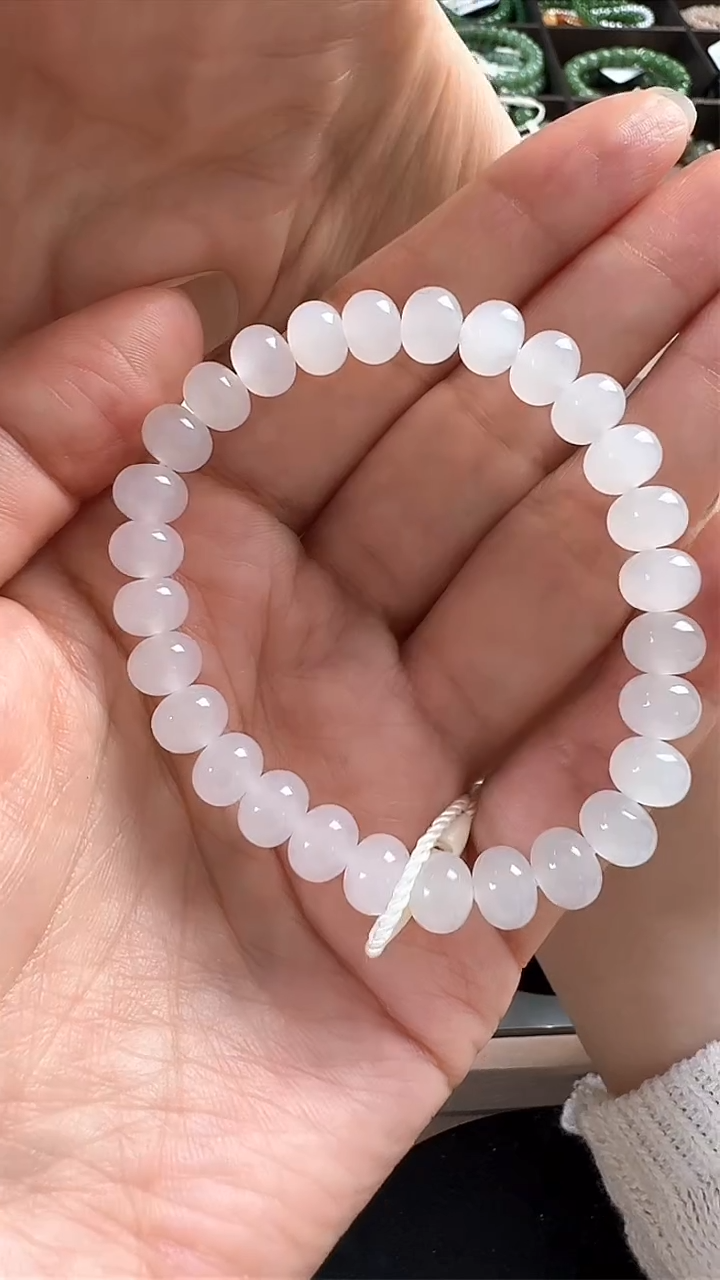 手串未镶嵌和田玉1757白玉算盘珠手串