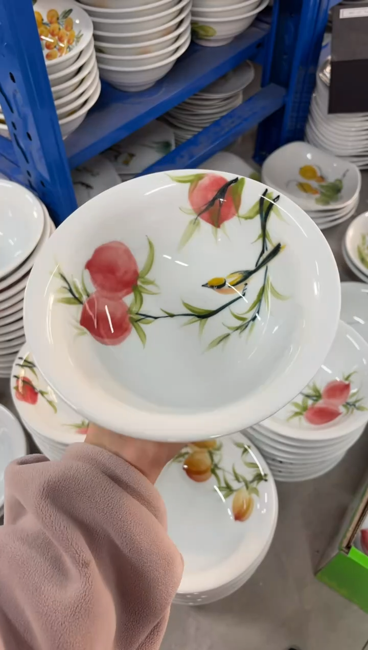 瓷片景德镇高温陶瓷食品级手绘釉中彩-汤碗