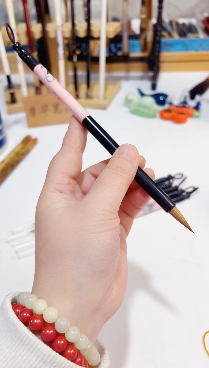 粉烤瓷工艺黄狼辽尾寸楷毛笔1支 出锋2.2 口径0.6