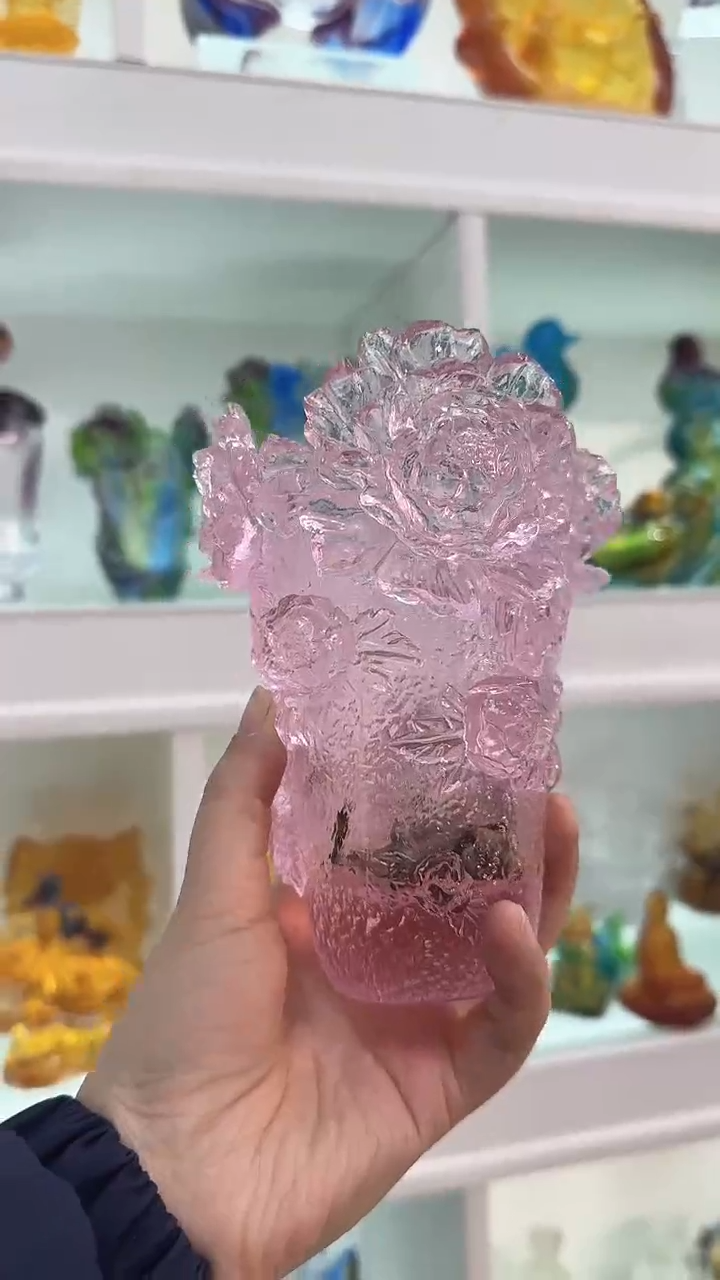 手工艺品琉璃冰*花白龙王