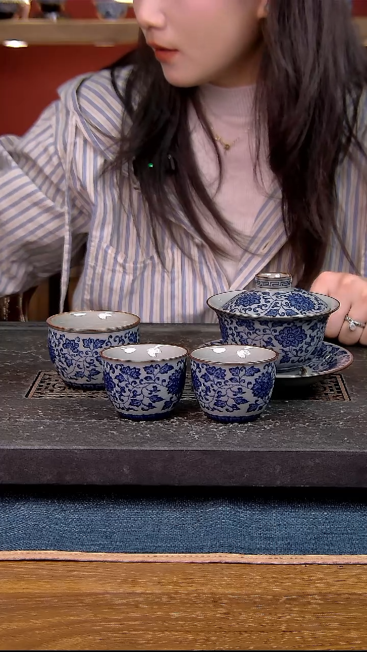 简装家用款4件套 老陶泥开片纹陶瓷茶具