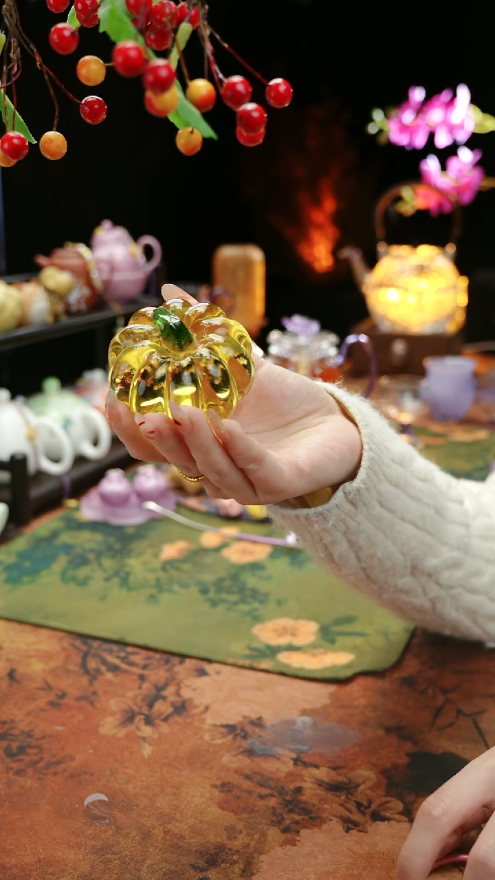 【闪购商品】水晶南瓜盖置摆件