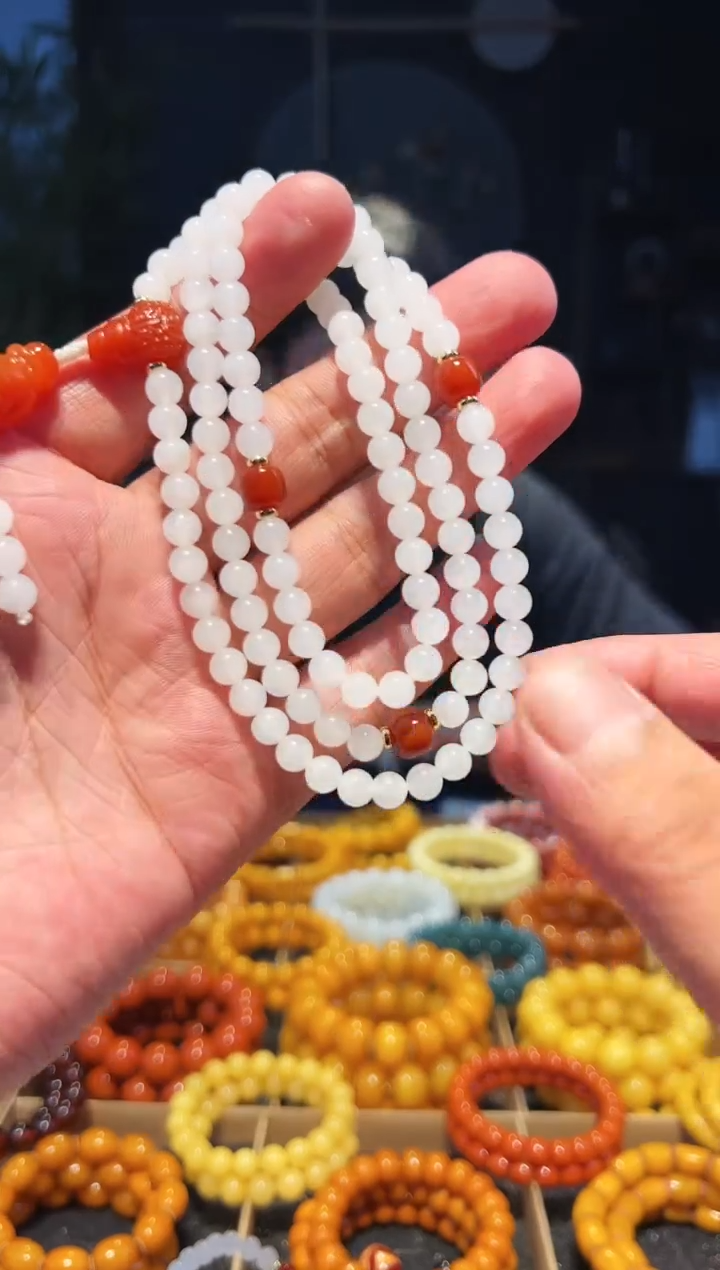 手串未镶嵌和田玉6+108多圈