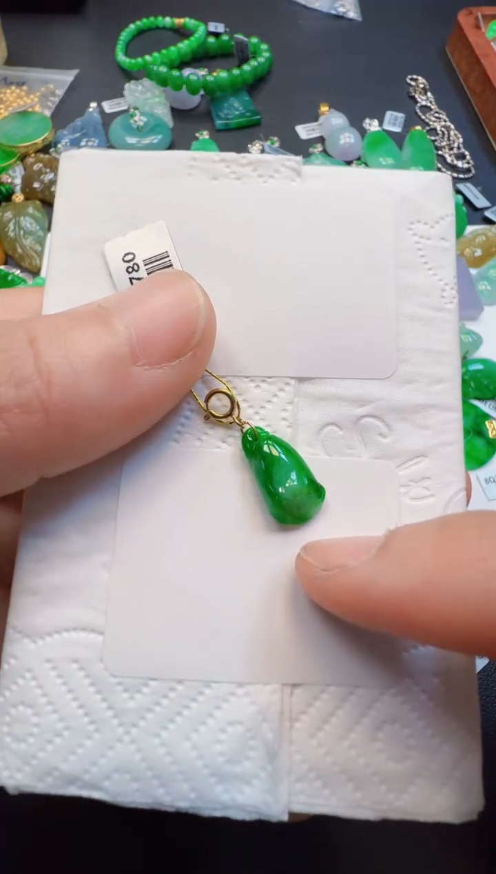 【闪购商品】翡翠吊坠(不含链)18K金镶嵌380