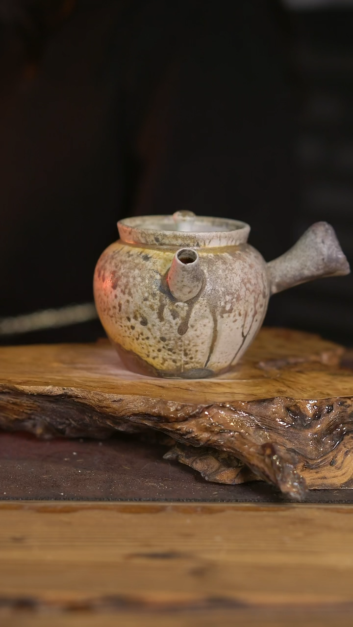 景德镇纯柴烧 侧把壶 37