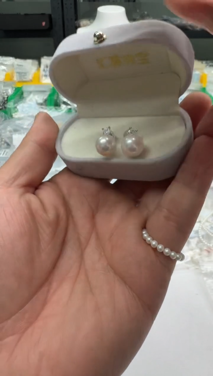 【闪购商品】淡水珍珠耳饰银S925镶嵌11mm