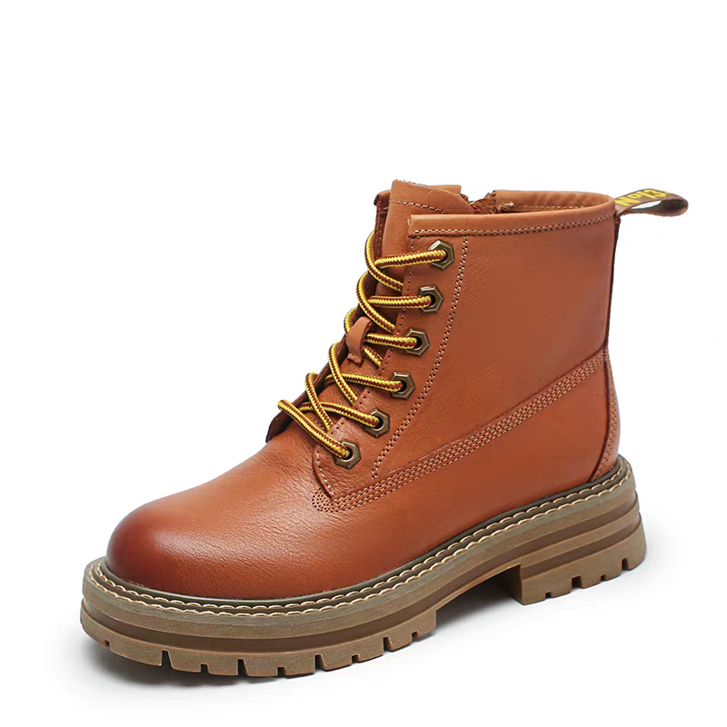 头层牛皮8111百搭复古手工马丁靴单里