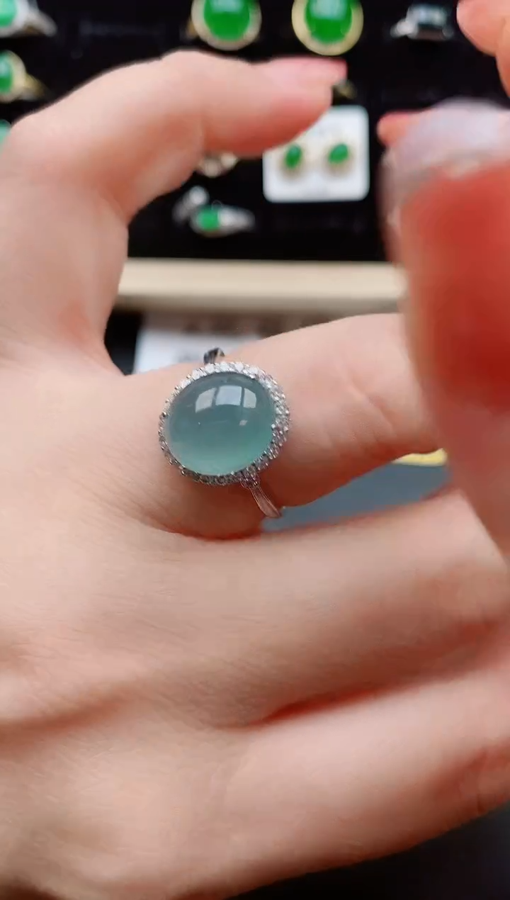 【闪购商品】翡翠戒指银S925镶嵌12121