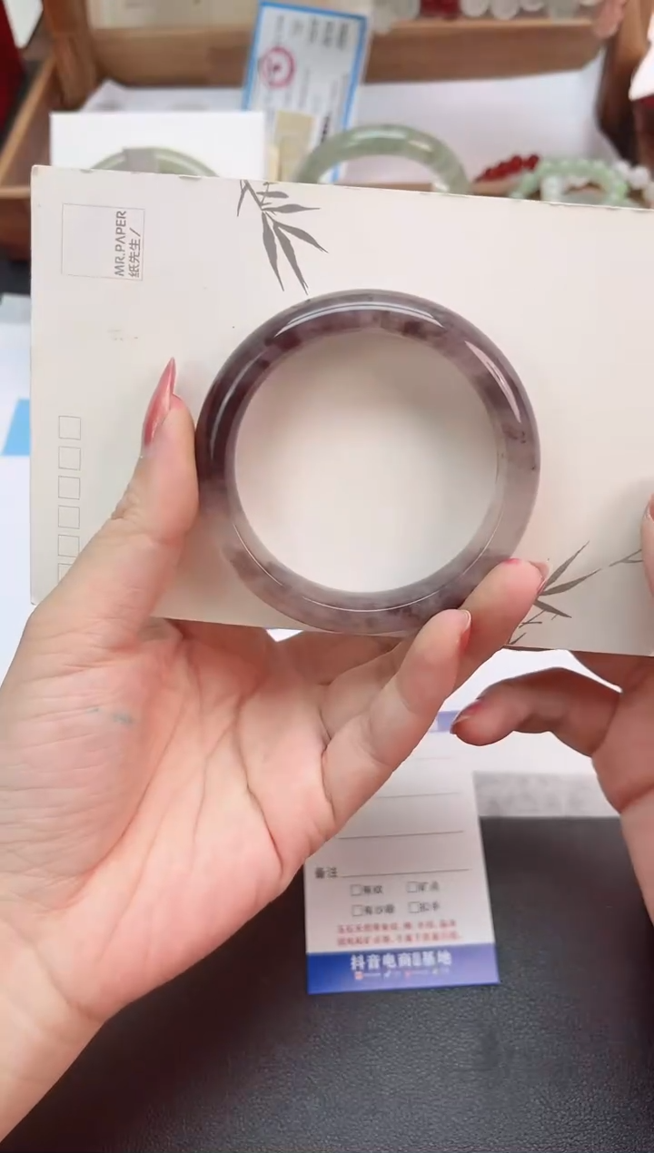 石英质玉（金丝玉）手镯未镶嵌V91-54.5