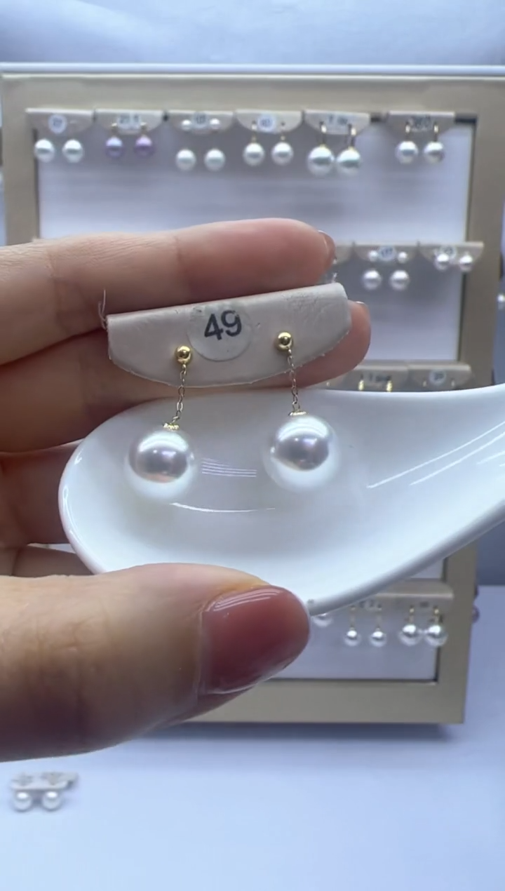 【闪购商品】淡水珍珠耳饰18K金镶嵌49