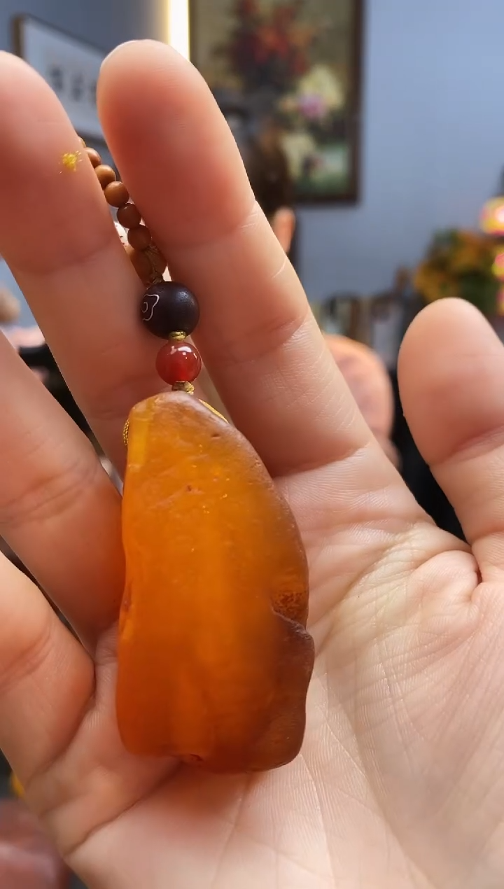 琥珀颈饰未镶嵌挂件