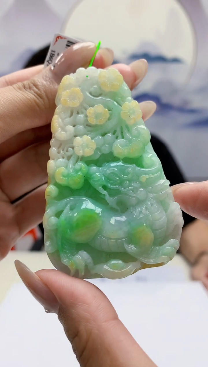 定制翡翠未镶嵌5124MM-毛货挂件123