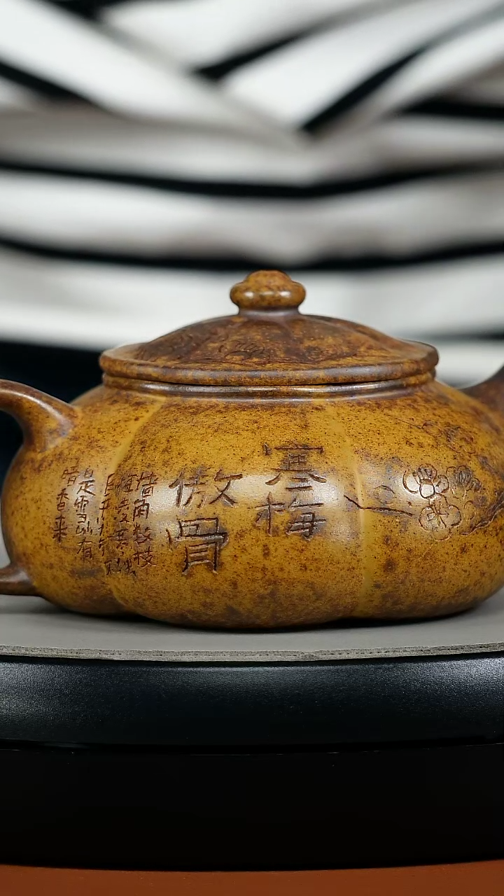 茶壶紫砂龙骨金砂柴烧寒梅傲骨筋纹寒江260cc