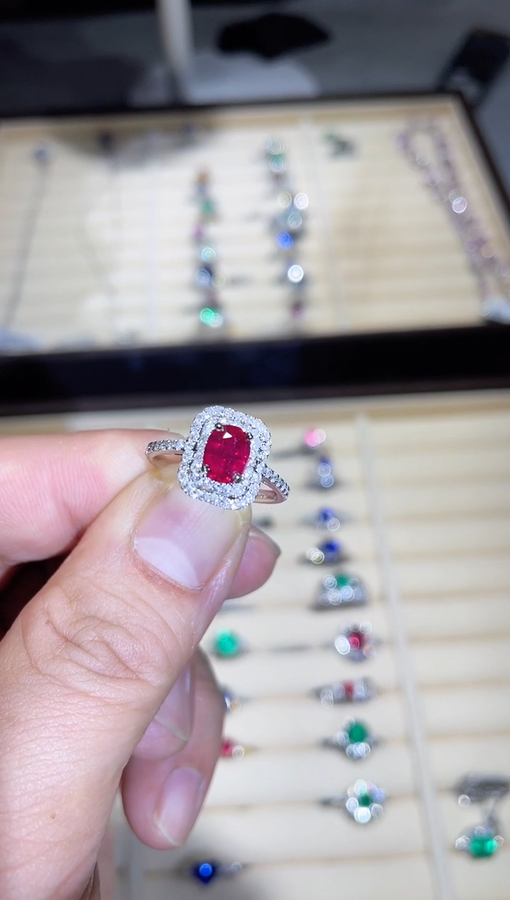 【闪购商品】红宝石戒指14K金镶嵌1.22ct