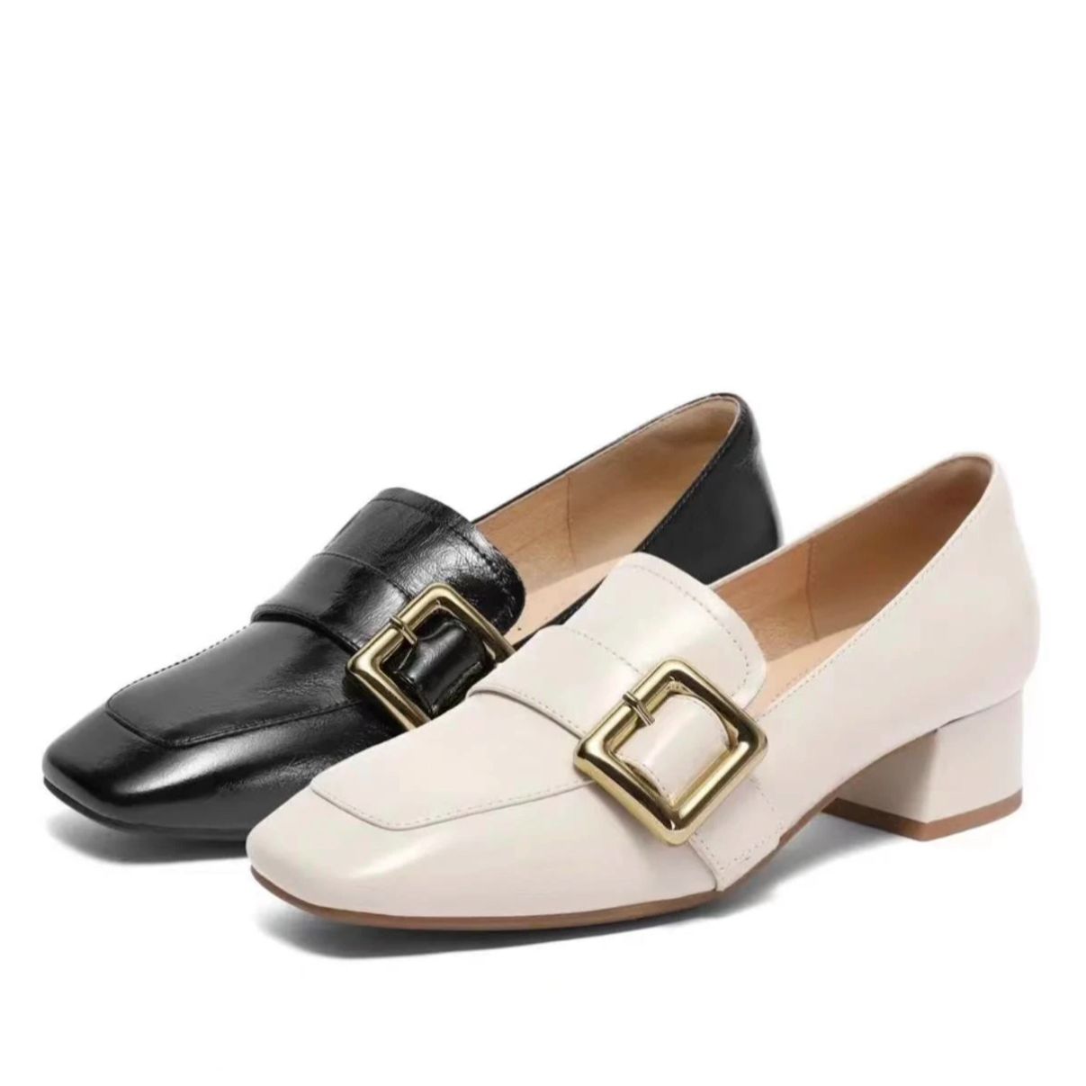 99-199听主播提示下单时尚轻奢气质女鞋长靴短靴乐福真皮百搭