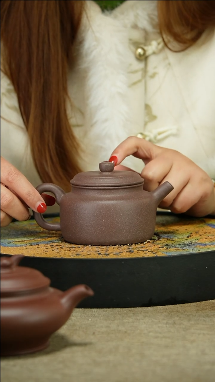 【闪购商品】紫砂茶壶lw 满砂 天青 德钟