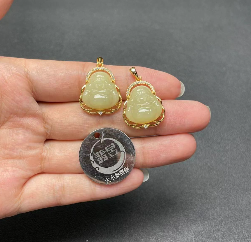 36245T09-3B6-和田玉吊坠S925银镶-多样性发其一