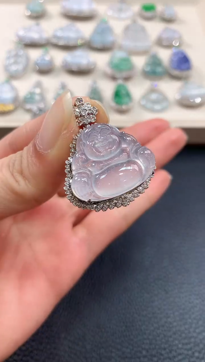 【闪购商品】翡翠吊坠(不含链)18K金镶嵌b141       