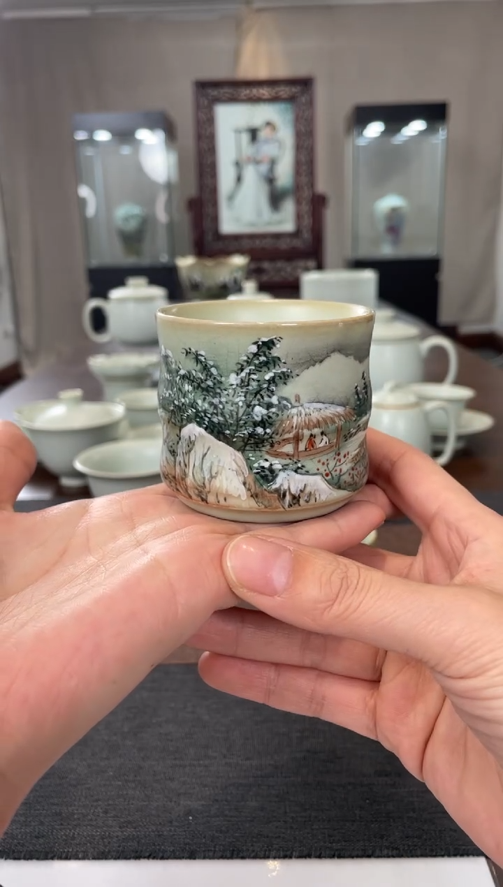 【闪购商品】杯子余秀华老师作品竹影杯（竹林茅草屋 冬）