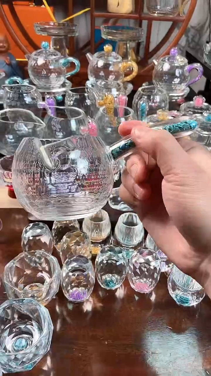 【闪购商品】玺宴新款水晶侧把公杯绿松石