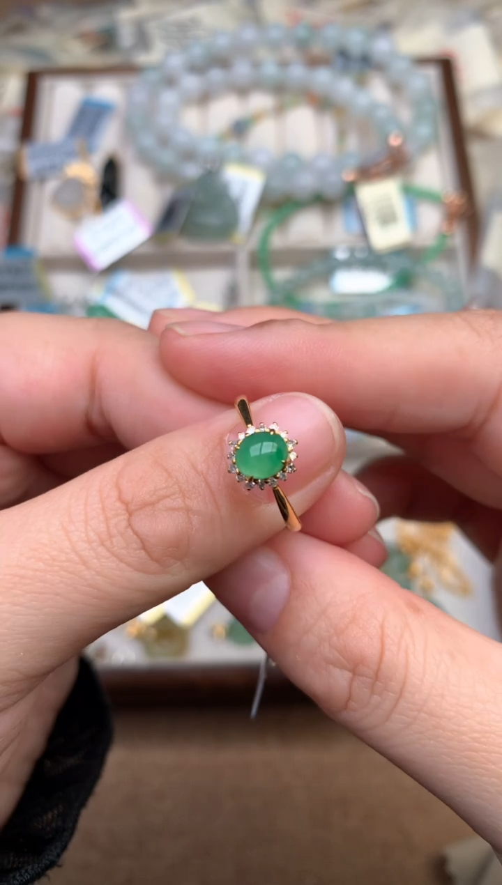 18K金镶嵌挂件翡翠錦*一