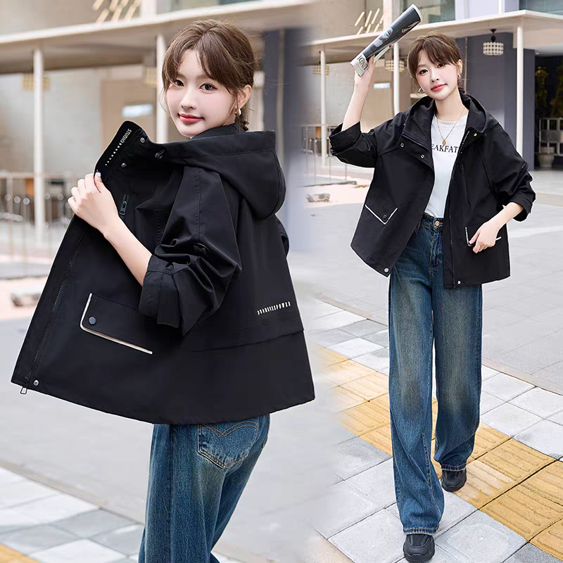 8820新款欧版休闲工装口袋连帽贴标休闲冲锋衣保暖棉服