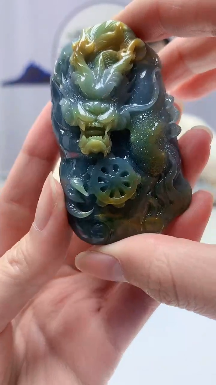 【闪购商品】定制翡翠未镶嵌4852zm-毛货挂件龙103