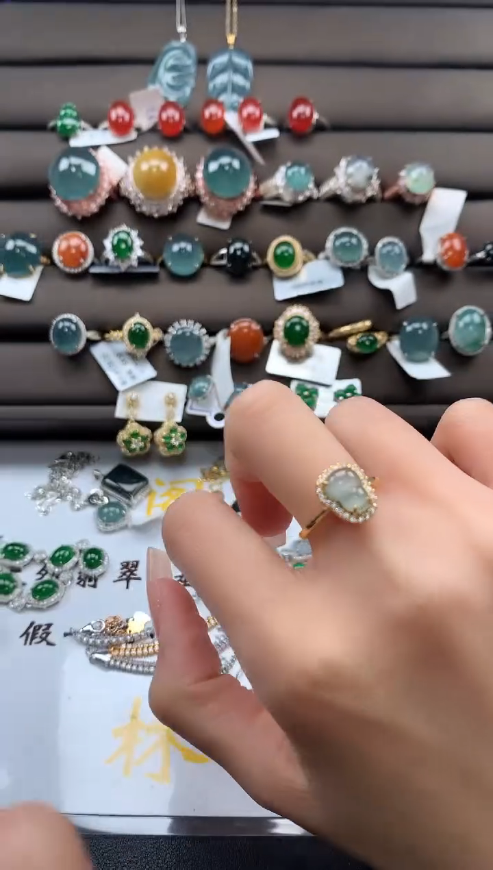 【闪购商品】翡翠戒指银S925镶嵌3213213123