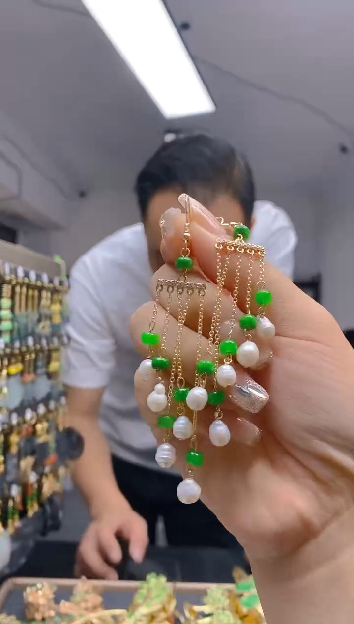 【闪购商品】翡翠耳饰合金251翡翠耳钩