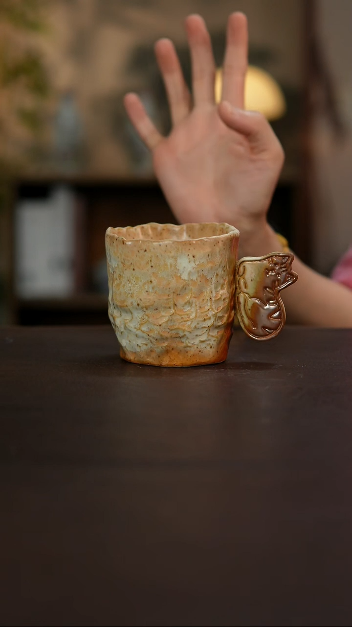 杯景德镇陶瓷杯碗柴烧多人