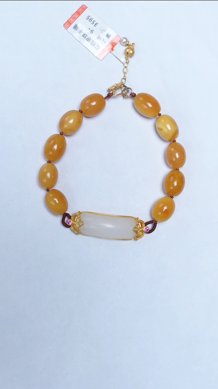 手链蜜蜡未镶嵌花蜡枣珠手链