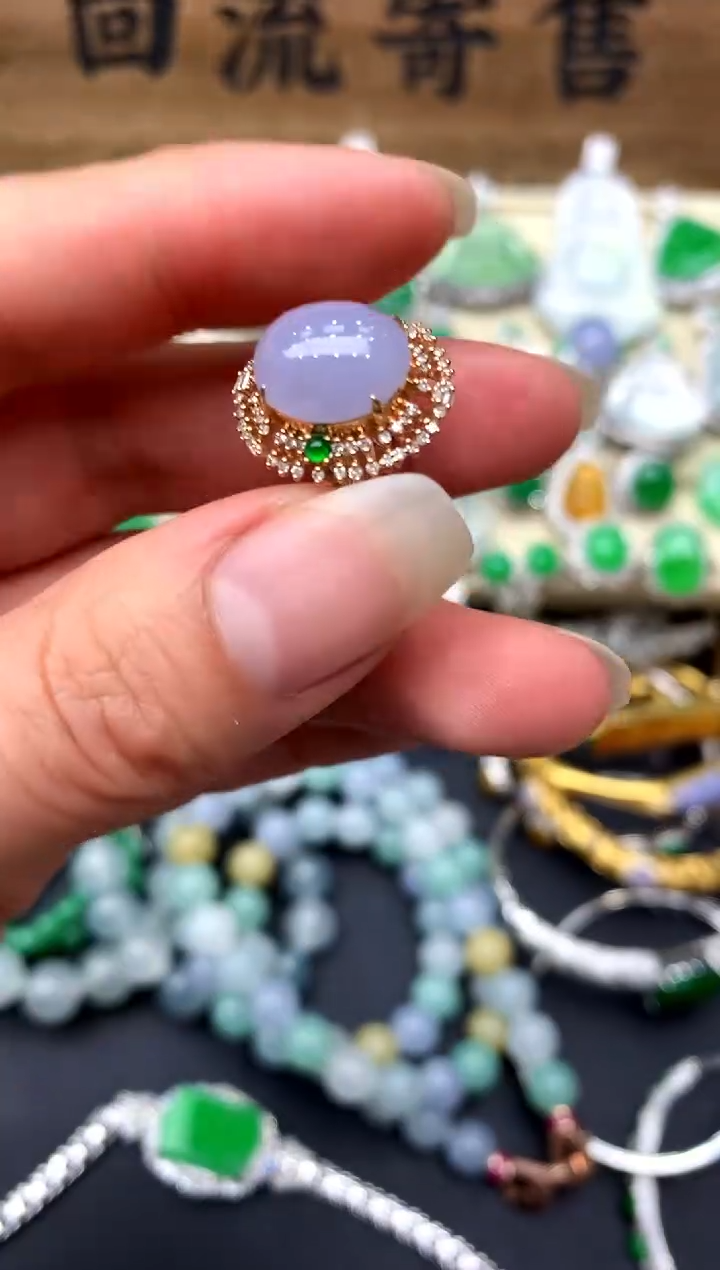 【闪购商品】翡翠戒指18K金镶嵌310-中国好珍宝