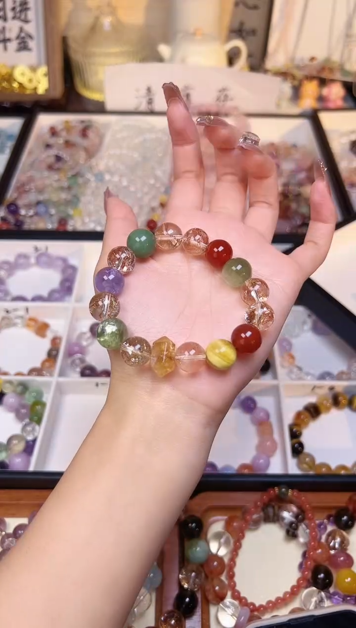 未镶嵌手串水晶金芒