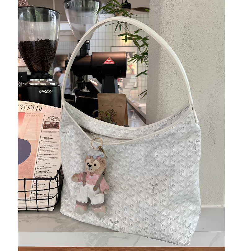 99新 Goyard 【文子姐专属】A001/白色老花hobo单肩包/FB