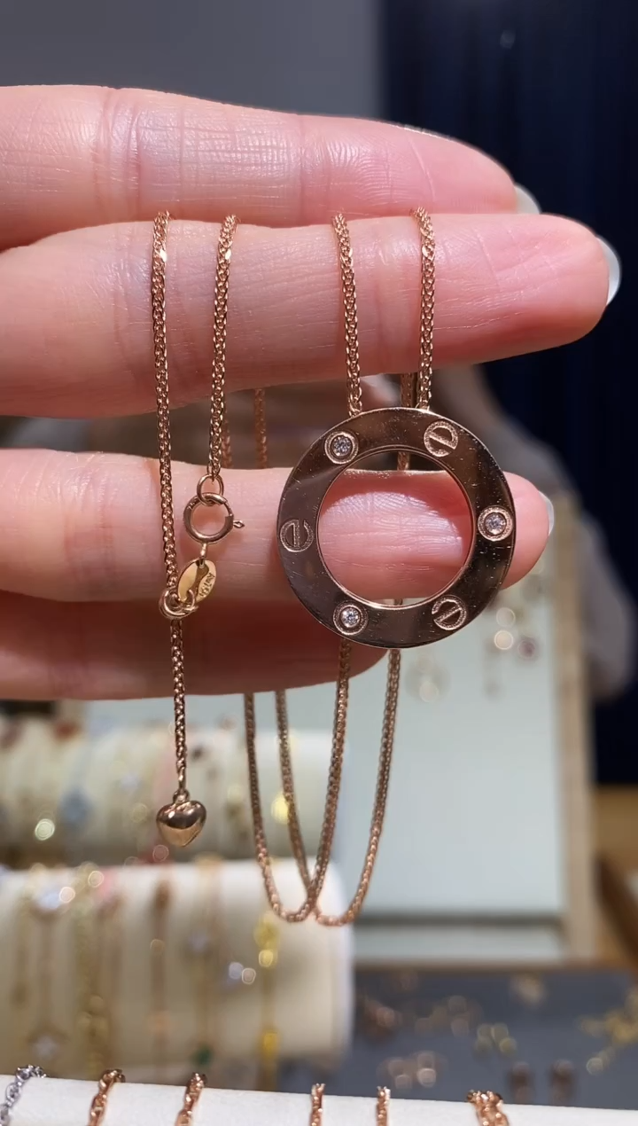 【闪购商品】钻石项链18K金镶嵌项链