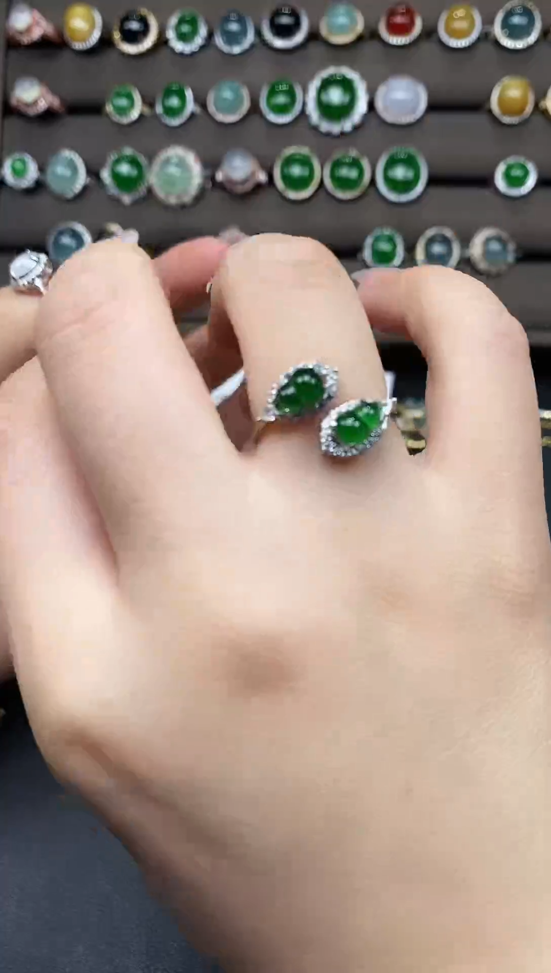 银S925镶嵌戒指翡翠111