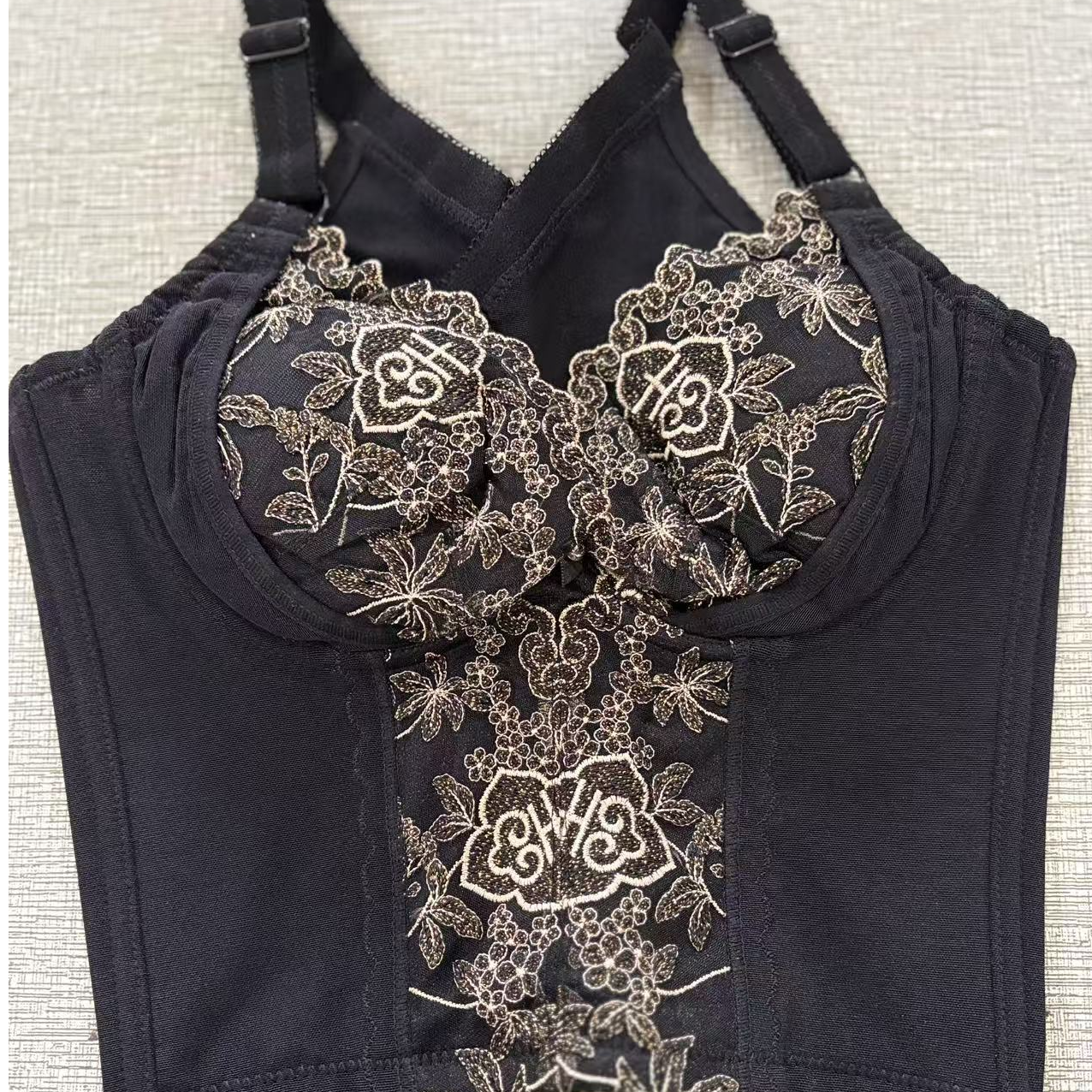 薄款提花无插片收副乳背心式文胸修身抹胸美背时尚轻奢聚拢小胸