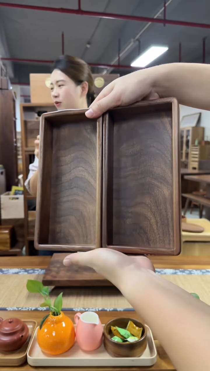 木醒****媚黑胡桃茶盒一套（2个）25*12.5