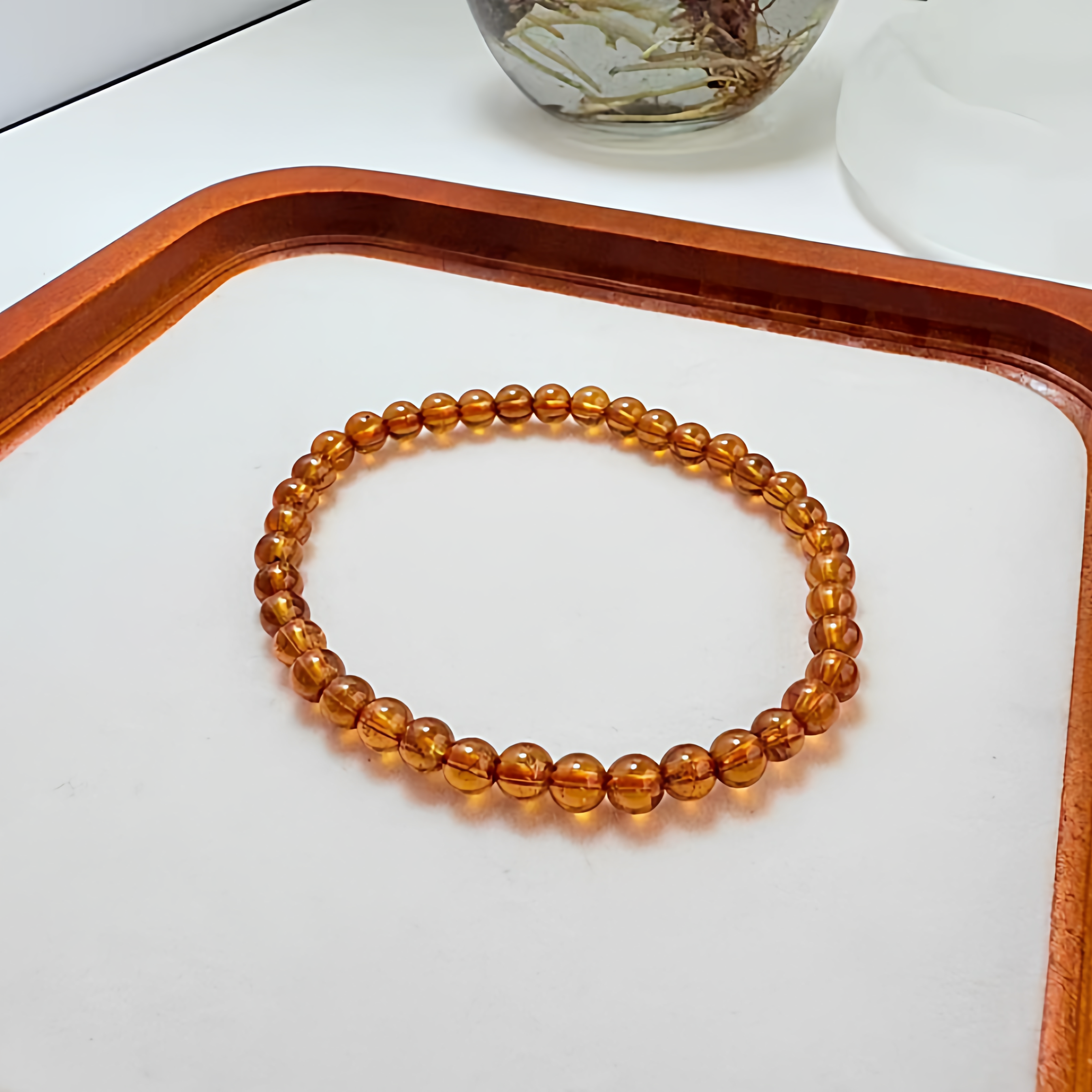 【独属的美】芬达色三圈石榴石手串单圈轻奢手链天然正品礼盒送女友