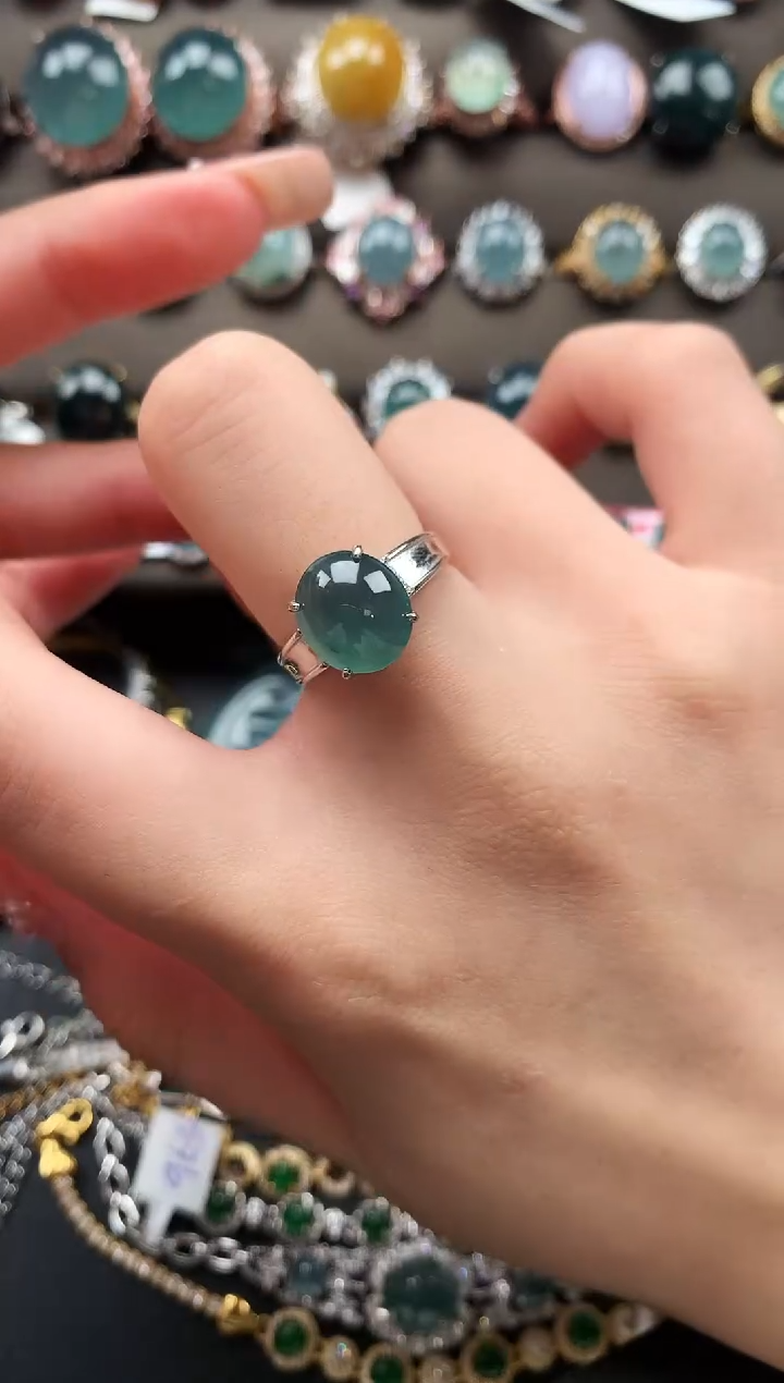 【闪购商品】翡翠戒指银S925镶嵌5124141