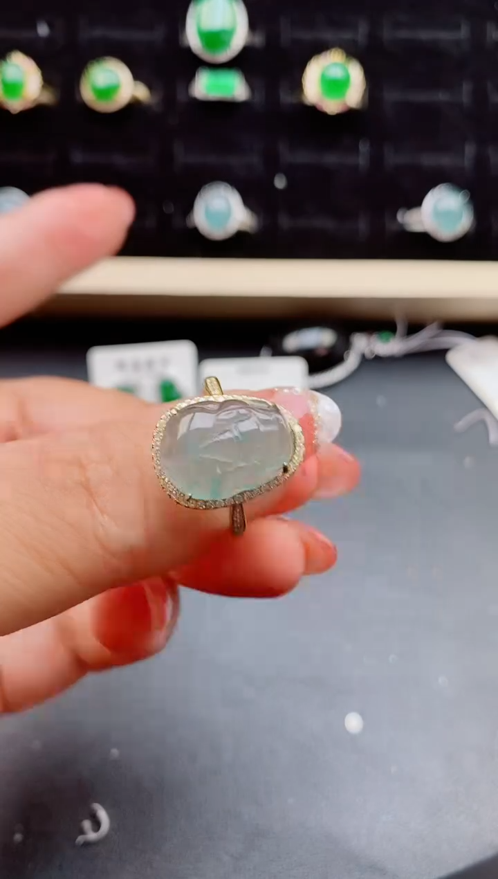 【闪购商品】翡翠戒指银S925镶嵌508550