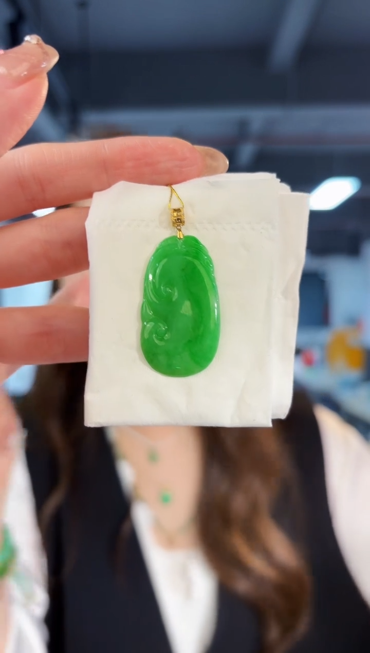 【闪购商品】翡翠颈饰18K金镶嵌缅料A货/支持复检/一件